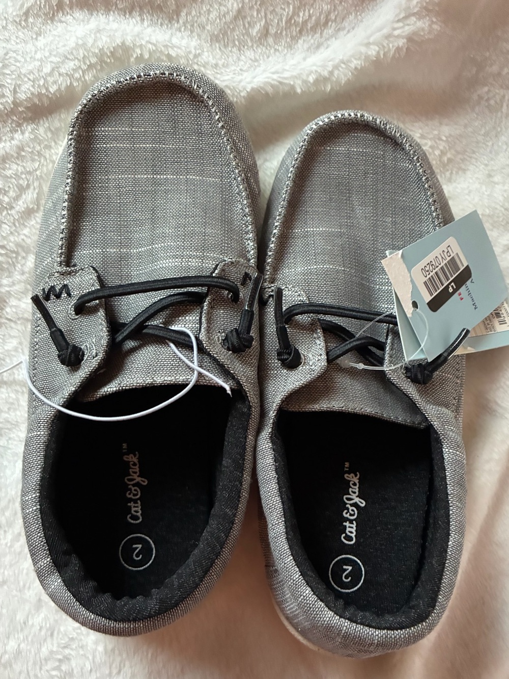 Cat & Jack Boy’s Gray Canvas Slip-On Loafers